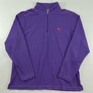 Tommy Bahama Islandzone  Purple Quarter-Zip Pullover Men’s Size L Supima Cotton